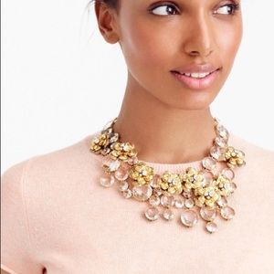 J. Crew Crystal Midnight Floral Statement Necklace